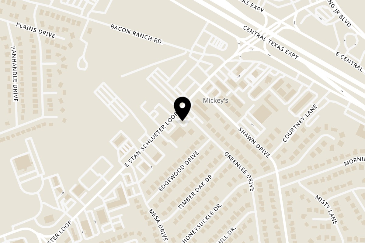 Map showing the location of Taqueria Mexico Lindo on 4106 E Stan Schlueter Loop #8440 in Killeen